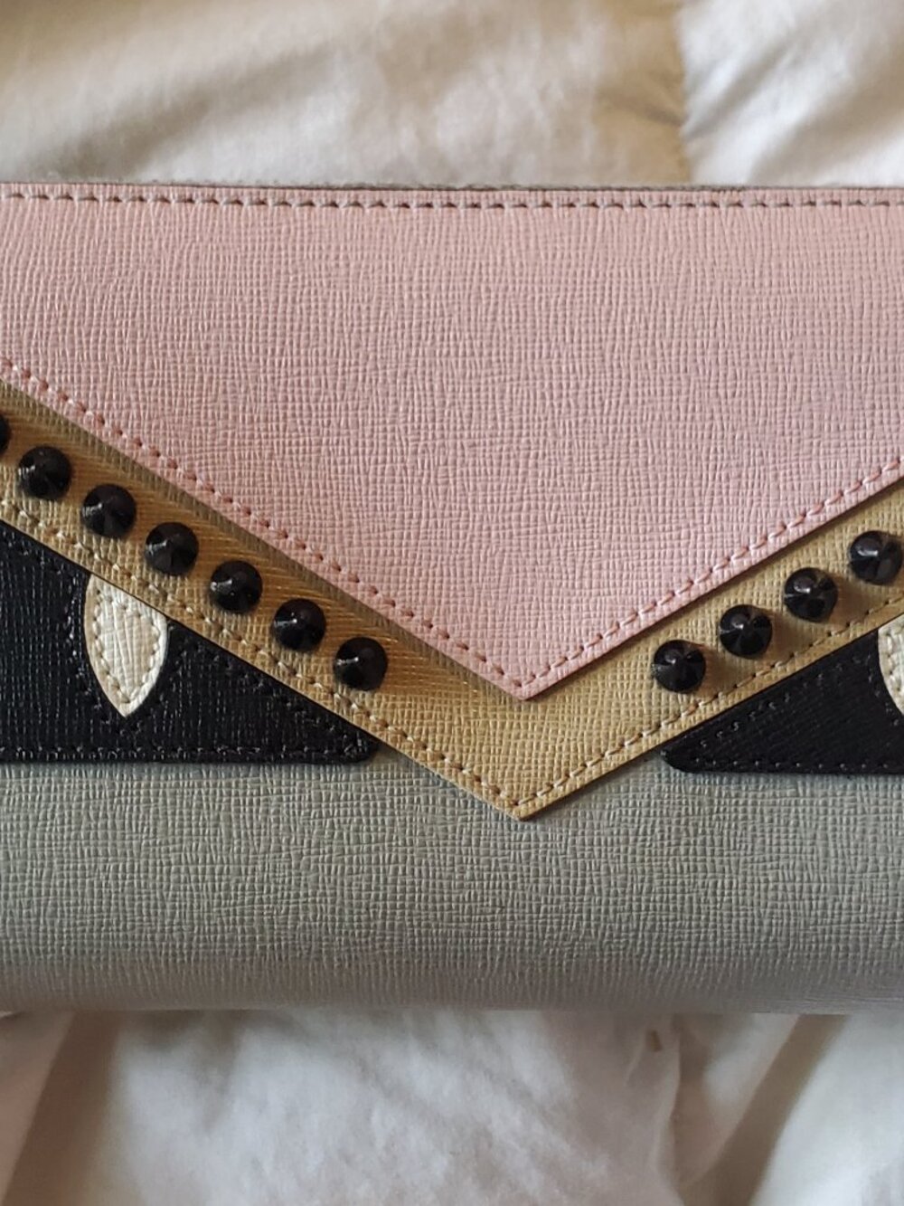 FENDI Monster Eyes Zippy Wallet. With COA.